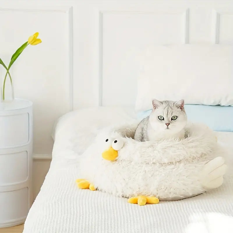 Fluffy Fowl Cat Bed