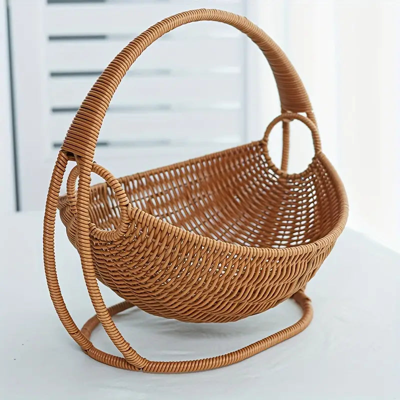 Rustic Charm Rattan Fruit Basket