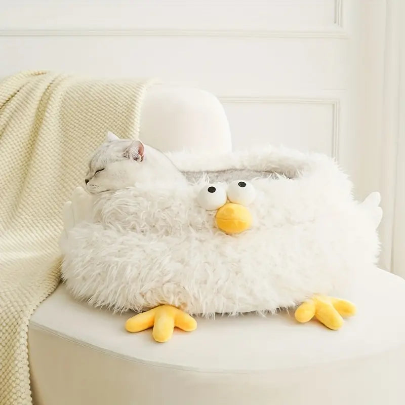 Fluffy Fowl Cat Bed