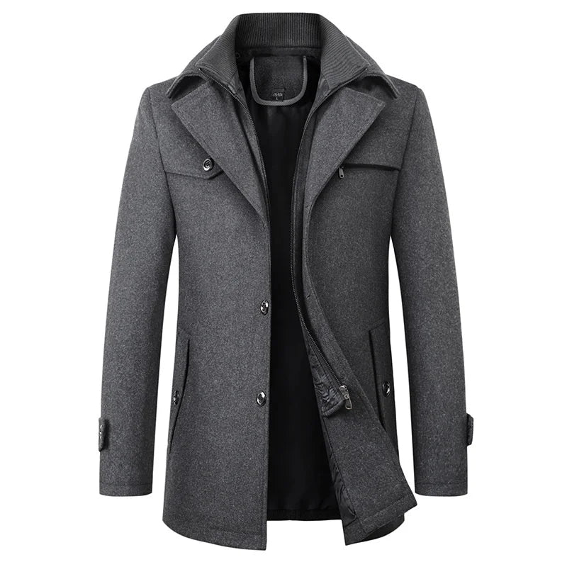 Metro Luxe Double Collar Wool Coat