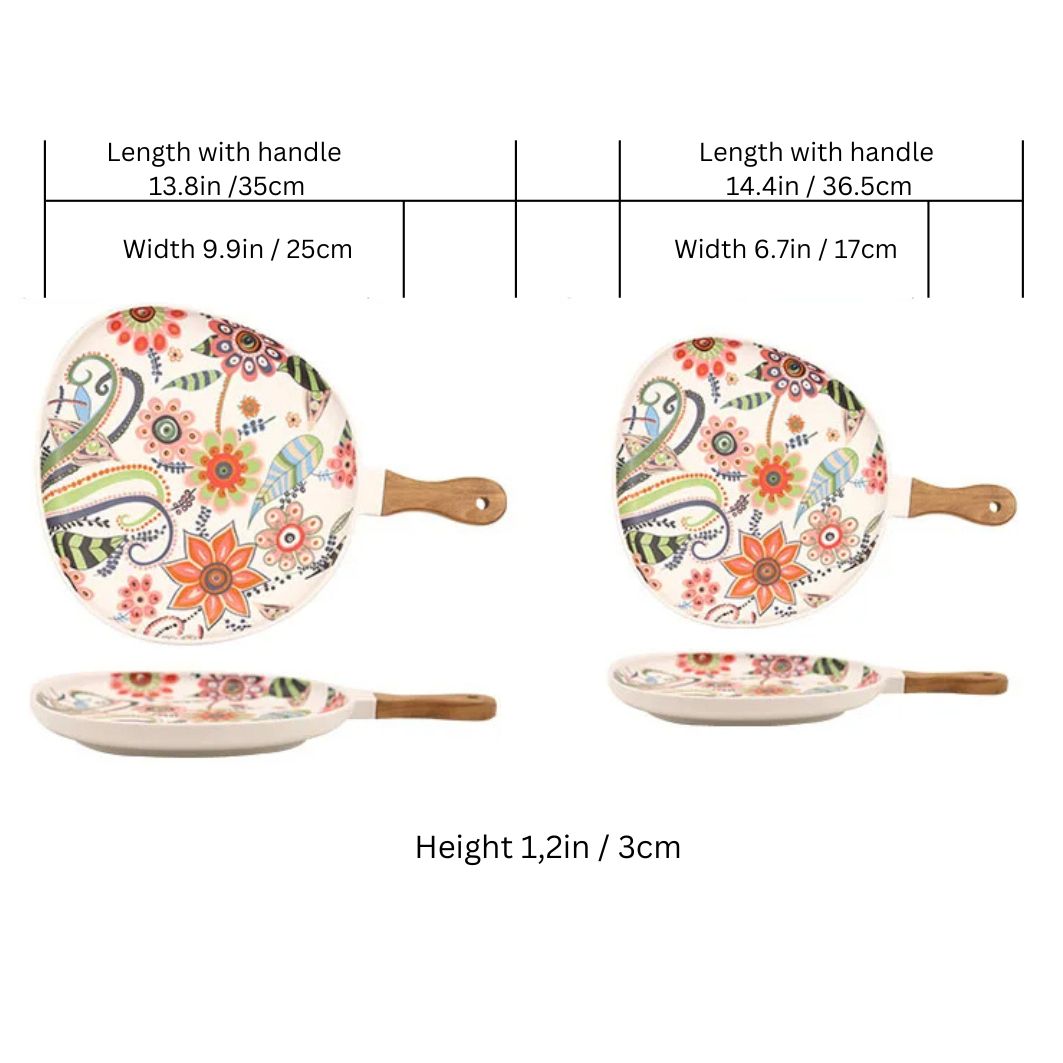 Floral Fiesta Ceramic Cuisine Serving Plate