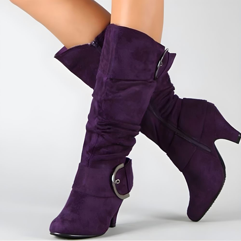 Suede Statement Zip Boots