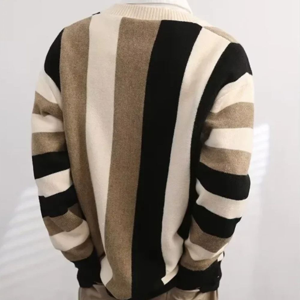 Stripe & Chill V-Neck Sweater